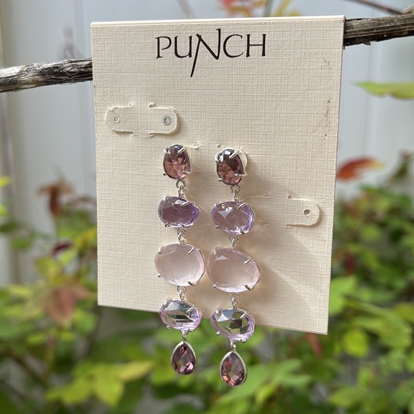 Pink & Purple Dangle Earrings - Picture 12 of 14